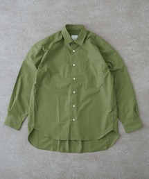 リラックスバックプリーツシャツ＜カーキグリーン＞