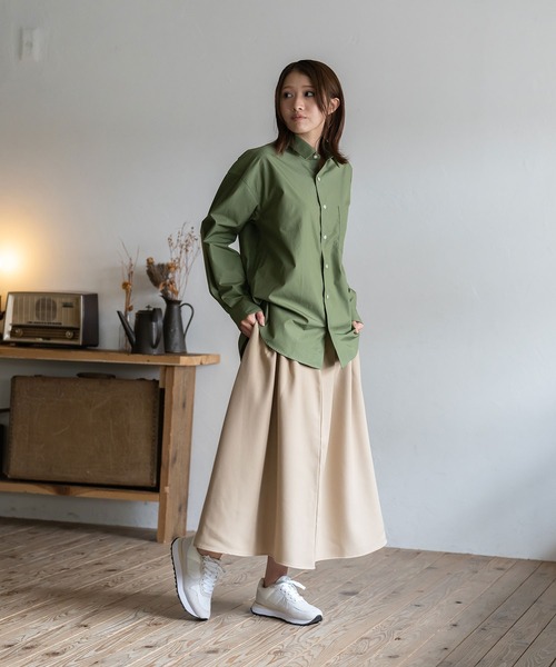 BRICK & SONS(ブリックアンドサンズ)の「リラックスバックプリーツシャツ<カーキグリーン>(シャツ/ブラウス・メンズ・カーキ・LL/S/M/L/XS)」の13枚目の写真