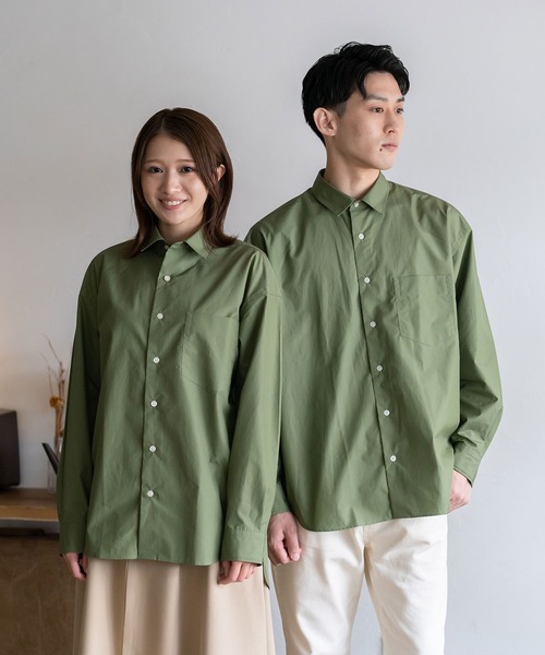 BRICK & SONS(ブリックアンドサンズ)の「リラックスバックプリーツシャツ<カーキグリーン>(シャツ/ブラウス・メンズ・カーキ・LL/S/M/L/XS)」の14枚目の写真