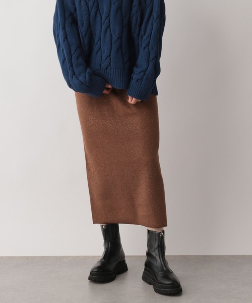 LOWRYS FARM（ローリーズファーム）の「ラメニットタイトスカート　174397（スカート・レディース・ブラック/ブラウン/アイボリー・FREE）」の8枚目の写真