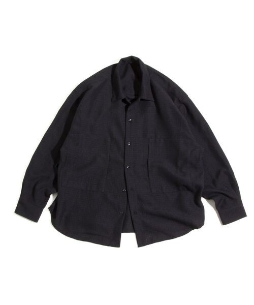 GLOSTER（グロスター）の「【GLOSTER/グロスター】パナマツイードミリタリービッグシャツ ドロップショルダー（シャツ/ブラウス・メンズ・キナリ/ブラウン/ブラック・S/M/L）」の18枚目の写真