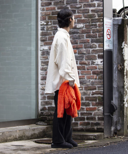 GLOSTER（グロスター）の「【GLOSTER/グロスター】パナマツイードミリタリービッグシャツ ドロップショルダー（シャツ/ブラウス・メンズ・キナリ/ブラウン/ブラック・S/M/L）」の17枚目の写真