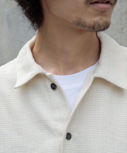 GLOSTER（グロスター）の「【GLOSTER/グロスター】パナマツイードミリタリービッグシャツ ドロップショルダー（シャツ/ブラウス・メンズ・キナリ/ブラウン/ブラック・S/M/L）」の21枚目の写真