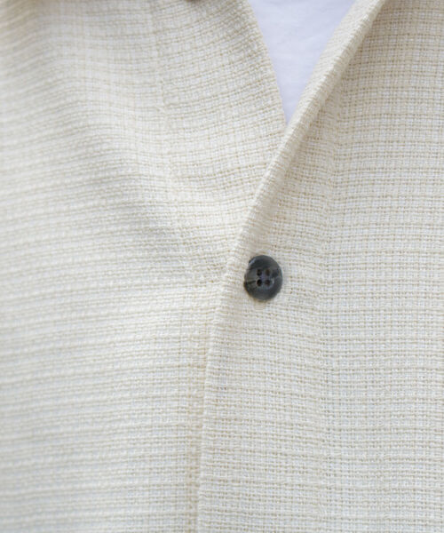 GLOSTER（グロスター）の「【GLOSTER/グロスター】パナマツイードミリタリービッグシャツ ドロップショルダー（シャツ/ブラウス・メンズ・キナリ/ブラウン/ブラック・S/M/L）」の7枚目の写真