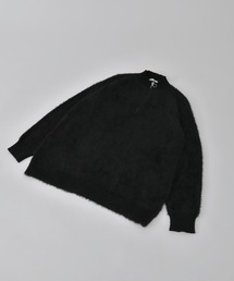 Adoon plain | 【Adoon plain】ハーフジップシャギーニット(ニット/セーター)