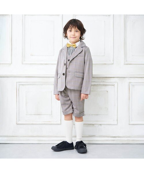apres les cours（アプレレクール）の「フォーマルハーフパンツ（スーツパンツ・キッズ・グレー・90/100/110/120/130）」の4枚目の写真