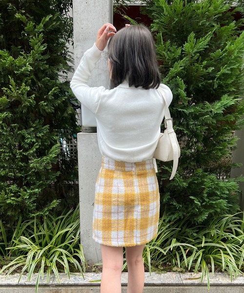 SPIGA(スピーガ)の「起毛チェックタイトスカート(スカート・レディース・ブラック/イエロー・SMALL/MEDIUM)」の13枚目の写真