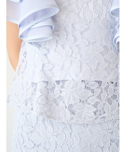 SNIDEL（スナイデル）の「シアーフリルスリーブレースブラウス（シャツ/ブラウス・レディース・ライトブルー/アイボリー/グレイッシュベージュ・FREE）」の9枚目の写真