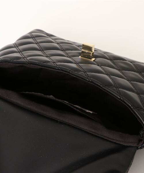 MISCH MASCH（ミッシュマッシュ）の「キルティングフラップミニバック（ショルダーバッグ・レディース・キナリ/ブラック/ピンク系その他・FREE）」の4枚目の写真