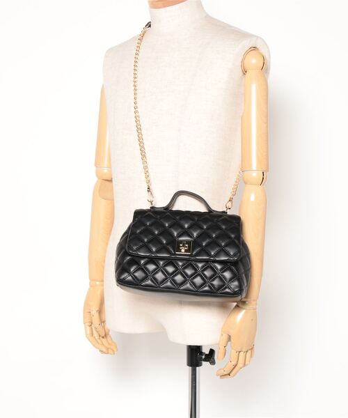 MISCH MASCH（ミッシュマッシュ）の「キルティングフラップミニバック（ショルダーバッグ・レディース・キナリ/ブラック/ピンク系その他・FREE）」の7枚目の写真