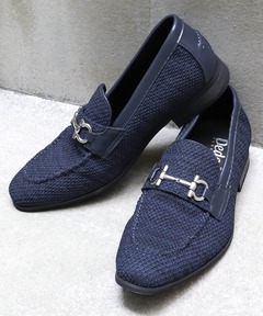 Ralph Lauren スエード モカシン 青　イタリア製 Ralph Lauren ポロベア モカシン スエード スリッポン 外履き可