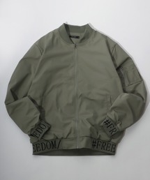 Salong hameu | リブロゴジャガード ビッグシルエットMA-1 メンズ レディース/ミリタリージャケット/フライトジャケット(MA-1)