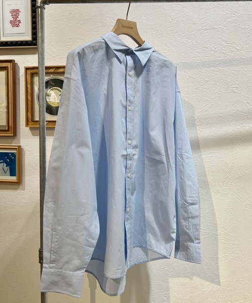 WHIMSIC(ウィムジック)の「【UNISEX/新色追加】ポプリンオーバーサイズシャツ(シャツ/ブラウス・メンズ・ブルー/グリーン/ピンク/グリーン系その他/ブルー系その他2/サックスブルー・FREE)」の5枚目の写真