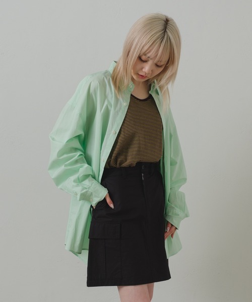 WHIMSIC(ウィムジック)の「【UNISEX/新色追加】ポプリンオーバーサイズシャツ(シャツ/ブラウス・メンズ・ブルー/グリーン/ピンク/グリーン系その他/ブルー系その他2/サックスブルー・FREE)」の12枚目の写真