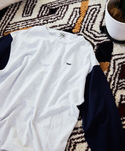 TOWNCRAFT(タウンクラフト)の「TOWN CRAFT/タウンクラフト 別注 ワンポイントロゴ ベースボール ロングスリーブTシャツ/ロンT/9分袖(Tシャツ/カットソー・メンズ・グレー/ネイビー/ベージュ・MEDIUM/LARGE)」の1枚目の写真