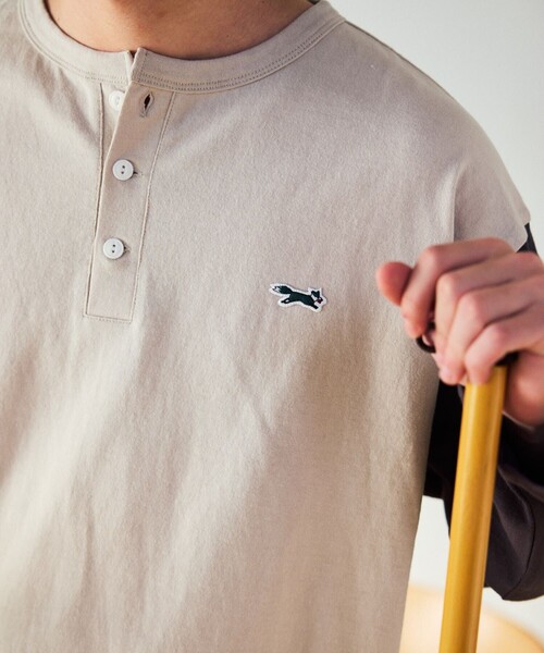 TOWNCRAFT(タウンクラフト)の「TOWN CRAFT/タウンクラフト 別注 ワンポイントロゴ ベースボール ロングスリーブTシャツ/ロンT/9分袖(Tシャツ/カットソー・メンズ・グレー/ネイビー/ベージュ・MEDIUM/LARGE)」の5枚目の写真