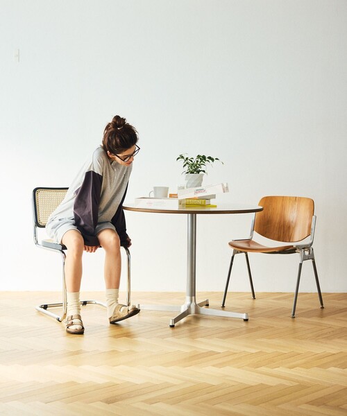 TOWNCRAFT(タウンクラフト)の「TOWN CRAFT/タウンクラフト 別注 ワンポイントロゴ ベースボール ロングスリーブTシャツ/ロンT/9分袖(Tシャツ/カットソー・メンズ・グレー/ネイビー/ベージュ・MEDIUM/LARGE)」の8枚目の写真