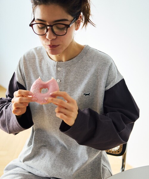 TOWNCRAFT(タウンクラフト)の「TOWN CRAFT/タウンクラフト 別注 ワンポイントロゴ ベースボール ロングスリーブTシャツ/ロンT/9分袖(Tシャツ/カットソー・メンズ・グレー/ネイビー/ベージュ・MEDIUM/LARGE)」の14枚目の写真