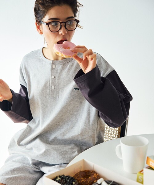 TOWNCRAFT(タウンクラフト)の「TOWN CRAFT/タウンクラフト 別注 ワンポイントロゴ ベースボール ロングスリーブTシャツ/ロンT/9分袖(Tシャツ/カットソー・メンズ・グレー/ネイビー/ベージュ・MEDIUM/LARGE)」の17枚目の写真