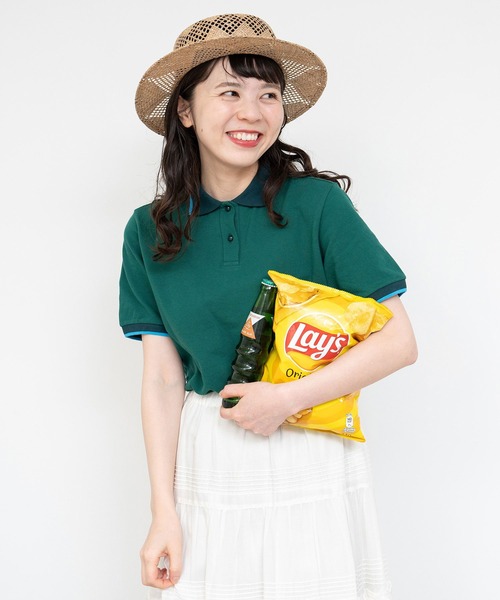 CHILD WOMAN（チャイルドウーマン）の「かのこ ポロシャツ（ポロシャツ・レディース・グリーン/サックスブルー/レッド/ネイビー・FREE）」の2枚目の写真