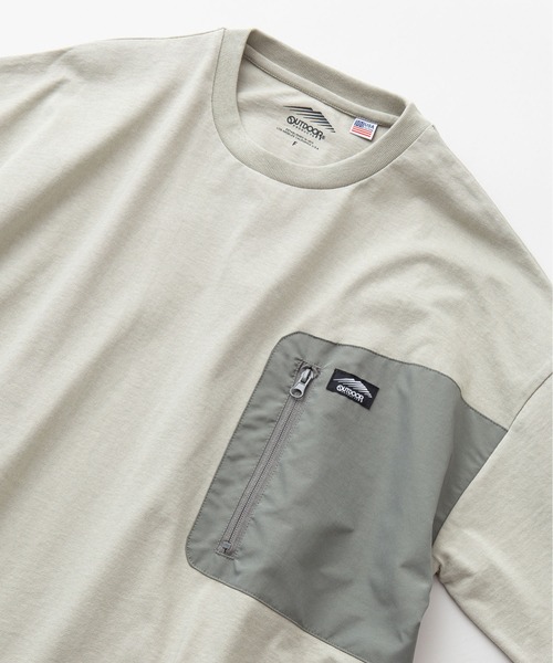 OUTDOOR PRODUCTS（アウトドアプロダクツ）の「USAコットン　ポケット付き  ビッグシルエット　ワンポイントブランドロゴ　Tシャツ（Tシャツ/カットソー・レディース・ホワイト/ベージュ/ブラック・FREE）」の3枚目の写真