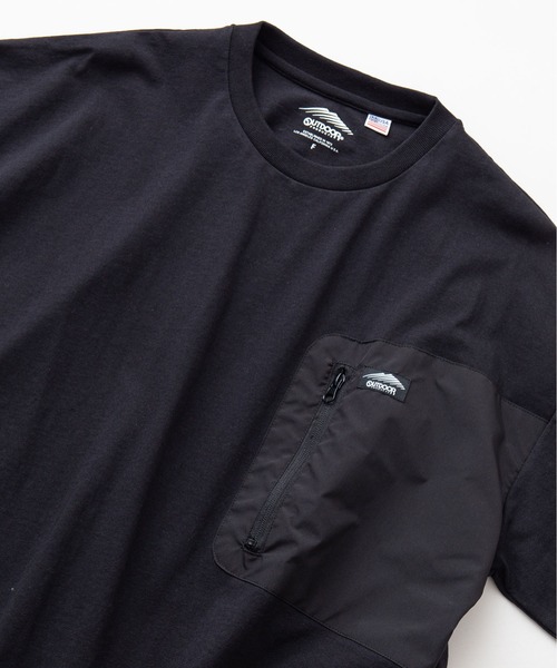 OUTDOOR PRODUCTS（アウトドアプロダクツ）の「USAコットン　ポケット付き  ビッグシルエット　ワンポイントブランドロゴ　Tシャツ（Tシャツ/カットソー・レディース・ホワイト/ベージュ/ブラック・FREE）」の2枚目の写真