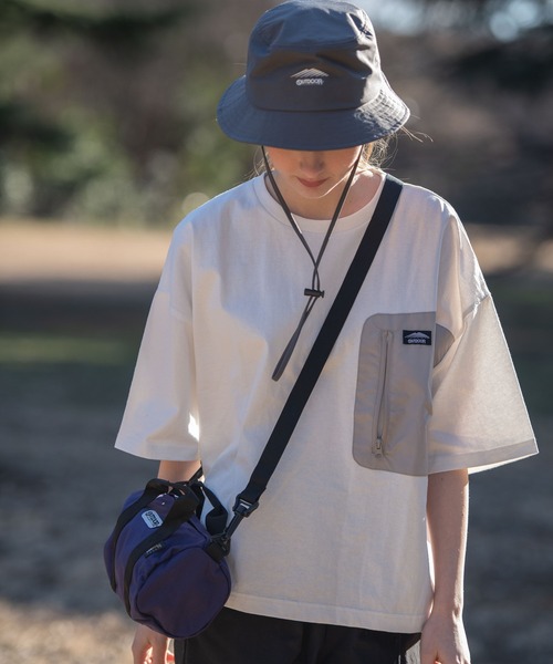 OUTDOOR PRODUCTS（アウトドアプロダクツ）の「USAコットン　ポケット付き  ビッグシルエット　ワンポイントブランドロゴ　Tシャツ（Tシャツ/カットソー・レディース・ホワイト/ベージュ/ブラック・FREE）」の22枚目の写真