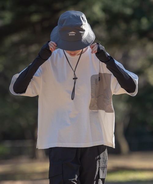 OUTDOOR PRODUCTS（アウトドアプロダクツ）の「USAコットン　ポケット付き  ビッグシルエット　ワンポイントブランドロゴ　Tシャツ（Tシャツ/カットソー・レディース・ホワイト/ベージュ/ブラック・FREE）」の19枚目の写真