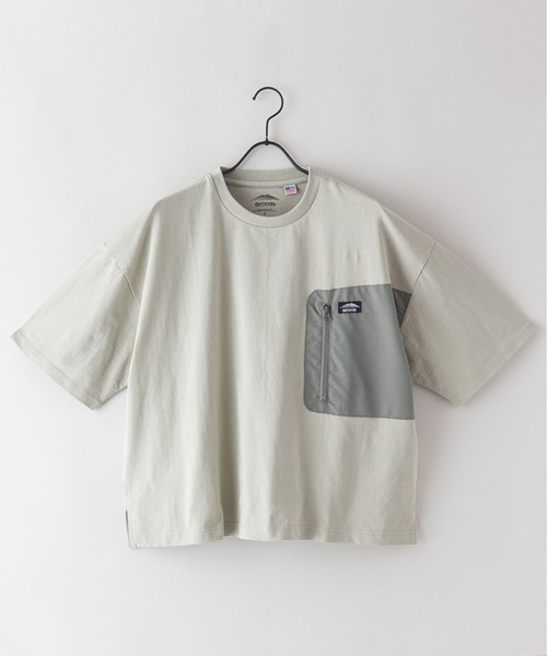 OUTDOOR PRODUCTS（アウトドアプロダクツ）の「USAコットン　ポケット付き  ビッグシルエット　ワンポイントブランドロゴ　Tシャツ（Tシャツ/カットソー・レディース・ホワイト/ベージュ/ブラック・FREE）」の7枚目の写真