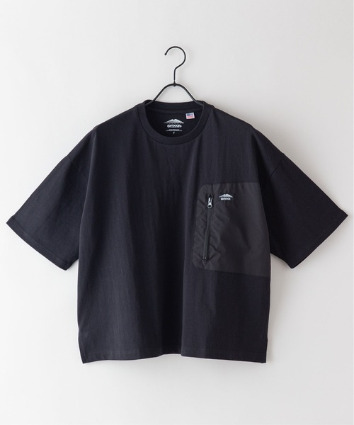 OUTDOOR PRODUCTS（アウトドアプロダクツ）の「USAコットン　ポケット付き  ビッグシルエット　ワンポイントブランドロゴ　Tシャツ（Tシャツ/カットソー・レディース・ホワイト/ベージュ/ブラック・FREE）」の5枚目の写真
