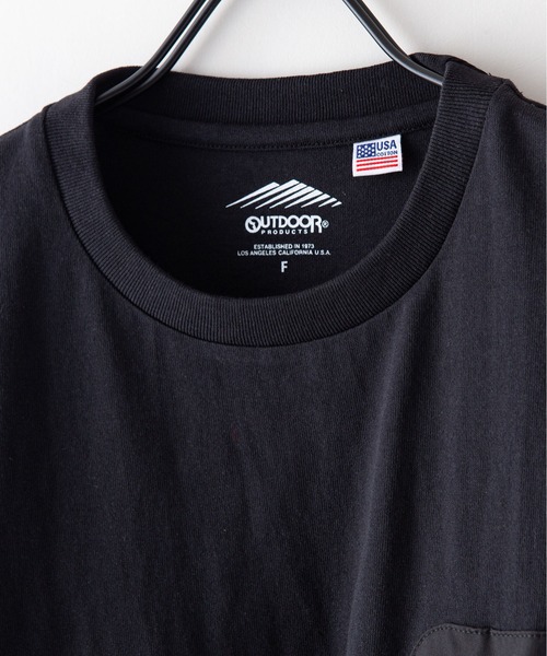 OUTDOOR PRODUCTS（アウトドアプロダクツ）の「USAコットン　ポケット付き  ビッグシルエット　ワンポイントブランドロゴ　Tシャツ（Tシャツ/カットソー・レディース・ホワイト/ベージュ/ブラック・FREE）」の8枚目の写真