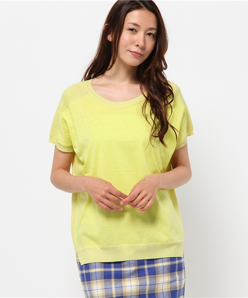 OUTLET（アウトレット）の「【CIAOPANIC TYPY】カット×ニットT（ニット/セーター・レディース・イエロー/ホワイト・FREE）」の2枚目の写真