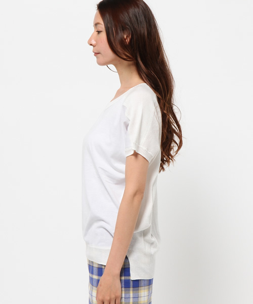 OUTLET（アウトレット）の「【CIAOPANIC TYPY】カット×ニットT（ニット/セーター・レディース・イエロー/ホワイト・FREE）」の4枚目の写真