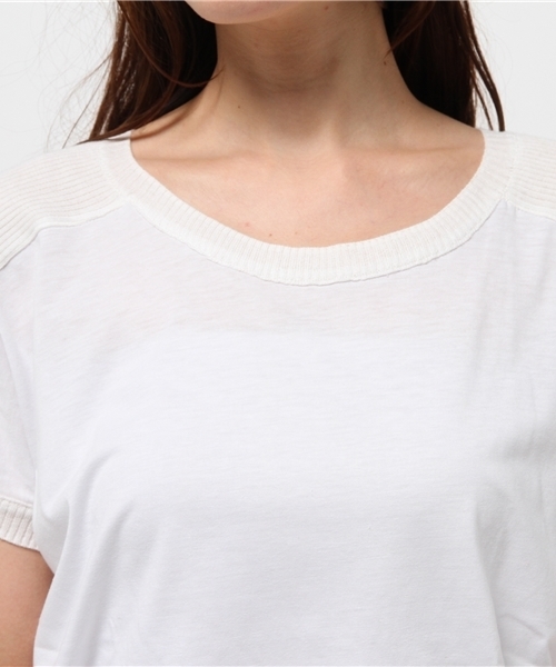 OUTLET（アウトレット）の「【CIAOPANIC TYPY】カット×ニットT（ニット/セーター・レディース・イエロー/ホワイト・FREE）」の6枚目の写真