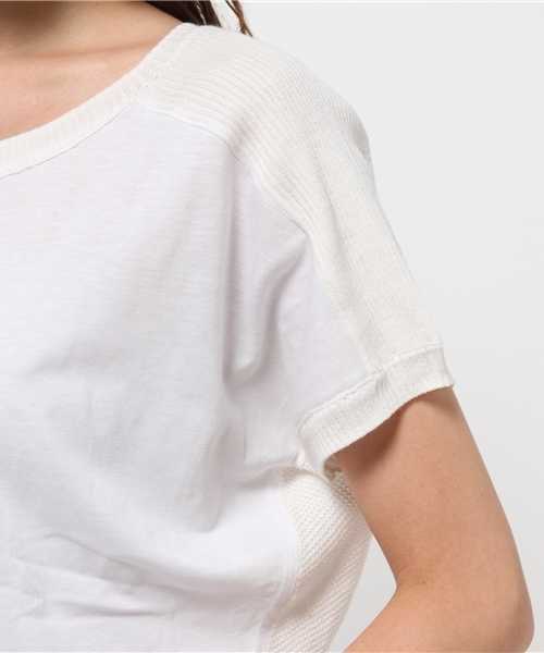 OUTLET（アウトレット）の「【CIAOPANIC TYPY】カット×ニットT（ニット/セーター・レディース・イエロー/ホワイト・FREE）」の7枚目の写真