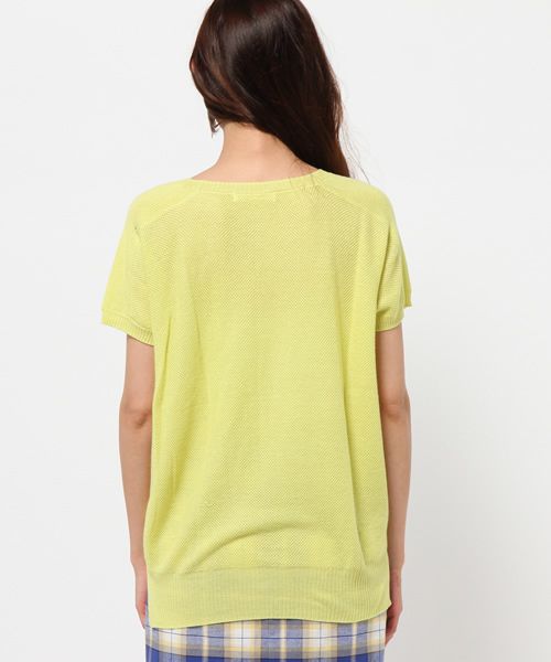 OUTLET（アウトレット）の「【CIAOPANIC TYPY】カット×ニットT（ニット/セーター・レディース・イエロー/ホワイト・FREE）」の3枚目の写真