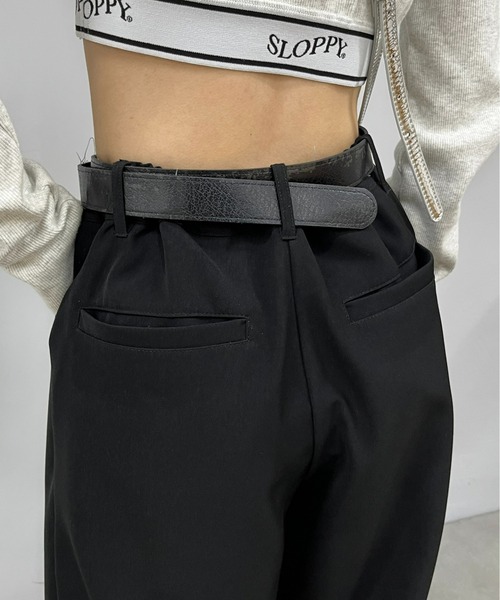 WHO'S WHO gallery（フーズフーギャラリー）の「ストレートスラックス（スラックス・レディース・チャコールグレー/ブラック/レッド/オフホワイト/ピンク・FREE）」の7枚目の写真