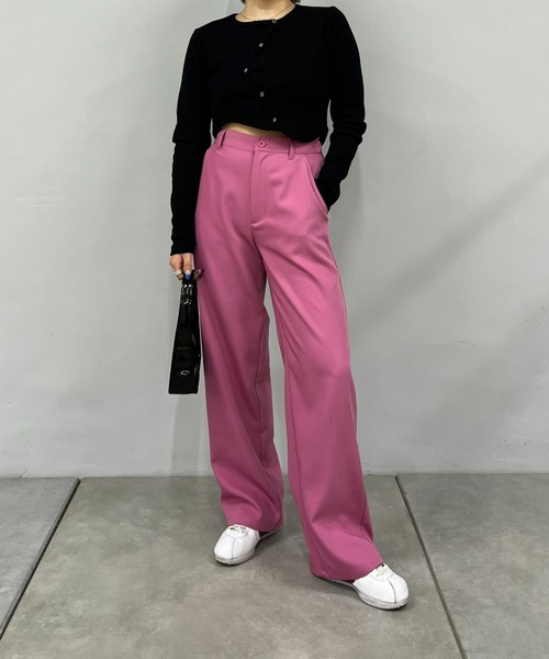 WHO'S WHO gallery（フーズフーギャラリー）の「ストレートスラックス（スラックス・レディース・チャコールグレー/ブラック/レッド/オフホワイト/ピンク・FREE）」の10枚目の写真