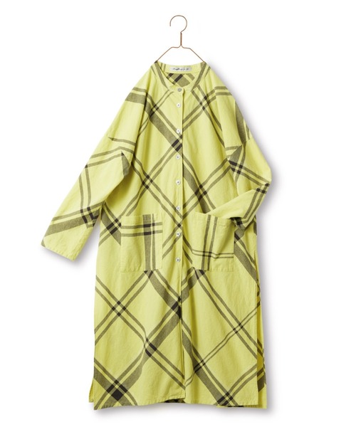 Sunny clouds(サニークラウズ)の「サニークラウズ ドデカいチェックの切り込みチュニック〈レディース〉(チュニック・レディース・イエロー・MEDIUM/LARGE/X-LARGE/XX-LARGE/NM)」の9枚目の写真