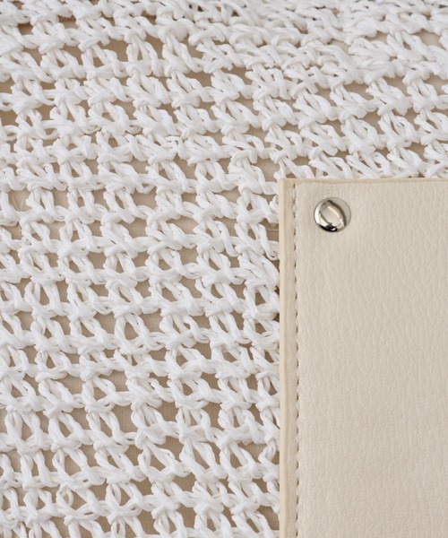 BEARDSLEY（ビアズリー）の「2WAYペーパーメッシュトート（トートバッグ・レディース・グレイッシュベージュ/ホワイト・FREE）」の14枚目の写真