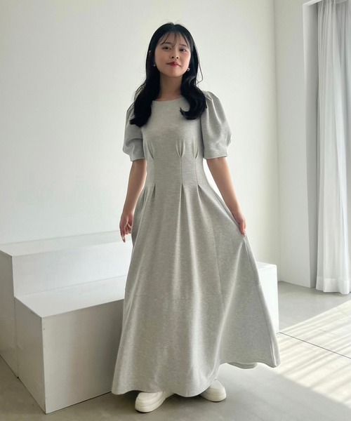 LIMMSE（リムズ）の「【LIMMSE】カットフレアロングワンピース（ワンピース・レディース・杢グレー/オフホワイト/サックスブルー/ピンク・FREE）」の2枚目の写真