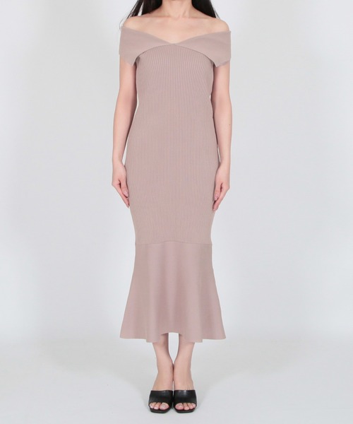 Julia Boutique(ジュリアブティック)の「デコルテオープンノースリーブマーメイドニットワンピース/23062(ワンピース・レディース・グレイッシュブルー/ピンク/グレー系・ONE)」の14枚目の写真