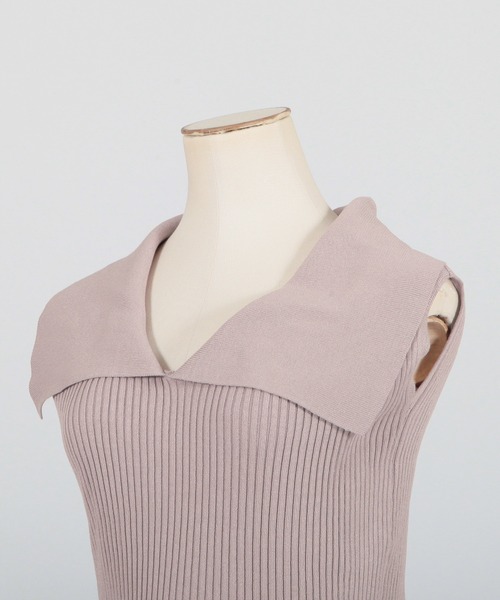 Julia Boutique(ジュリアブティック)の「デコルテオープンノースリーブマーメイドニットワンピース/23062(ワンピース・レディース・グレイッシュブルー/ピンク/グレー系・ONE)」の18枚目の写真