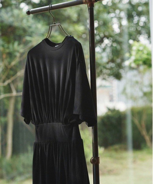 カオス ルネギャザーカットマキシワンピース 黒 カオス ルネギャザー