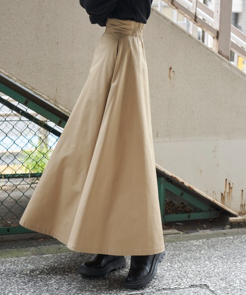 Auntie Rosa Holiday（アンティローザホリデー）の「ハイウエストフレアスカート（スカート・レディース・ブラック/ベージュ/ライトベージュ/カーキ・マルチサイズ）」の11枚目の写真