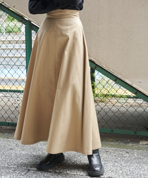 Auntie Rosa Holiday（アンティローザホリデー）の「ハイウエストフレアスカート（スカート・レディース・ブラック/ベージュ/ライトベージュ/カーキ・マルチサイズ）」の9枚目の写真