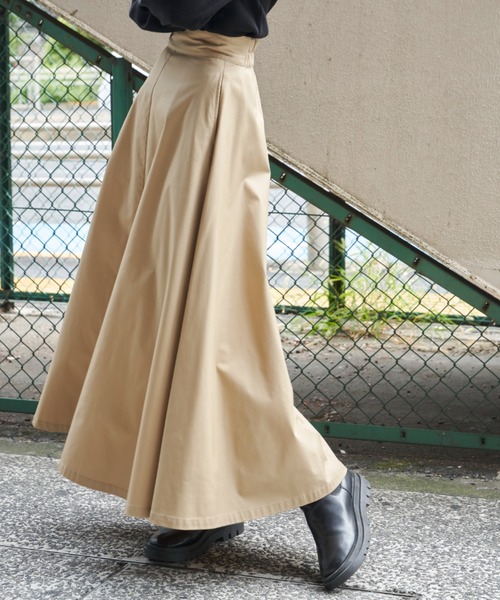 Auntie Rosa Holiday（アンティローザホリデー）の「ハイウエストフレアスカート（スカート・レディース・ブラック/ベージュ/ライトベージュ/カーキ・マルチサイズ）」の10枚目の写真