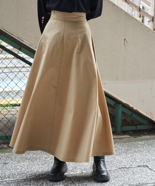Auntie Rosa Holiday（アンティローザホリデー）の「ハイウエストフレアスカート（スカート・レディース・ブラック/ベージュ/ライトベージュ/カーキ・マルチサイズ）」の8枚目の写真