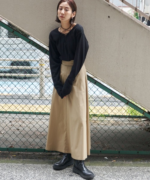 Auntie Rosa Holiday（アンティローザホリデー）の「ハイウエストフレアスカート（スカート・レディース・ブラック/ベージュ/ライトベージュ/カーキ・マルチサイズ）」の15枚目の写真