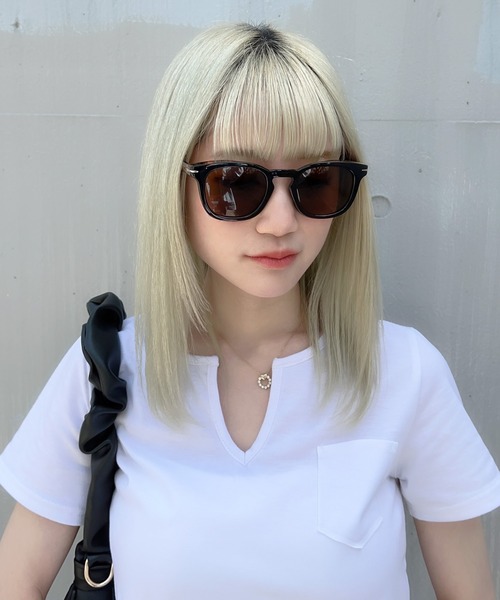 Peony（ピオニー）の「【Peony/ピオニー】/カラーレンズ ウェリントンサングラス（サングラス・レディース・グレー/ブラウン/ベージュ/ブラック・FREE）」の10枚目の写真